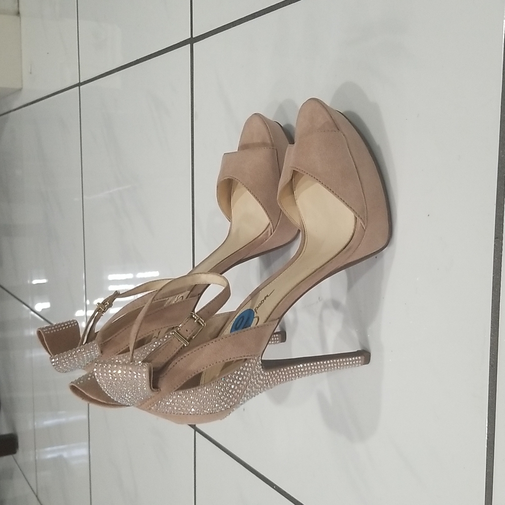 Rhinestone/ Beige Jessica Simpson heels